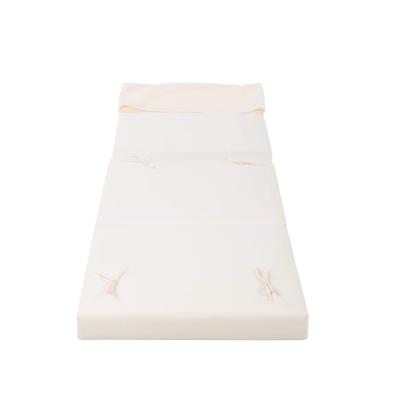 f0b190b6cc3047119ebea2e279494cc7_5f927da4de285c29032090c55cd7cbe3 OUTDOOR FURNITURE RECLINING CHAIR CUSHIONS WITH HEADREST, HIGH-DENSITY FOAM CHAIR CUSHION WITH TIES, WEATHER RESISTANT - PATIO RECLINER CHAIRS CUSHIONS FOR LAWN, POOL & BEACH, CREAM 3-FOLD DESIGN