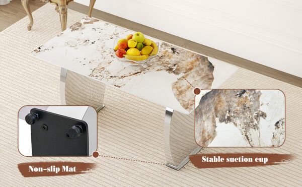 f0d62080df78406799c3f4053ef4c79c_dac64c2319264712c8626982844c0c68 Table and chair set.63*31.4 Inch Pandora Patterned Sintered Stone Dining Table Set - 4 Black Chairs With Silver Metal Legs.Modern Light Luxury.Perfect For Dinner Room,Meeting Room,Kitchen,etc.