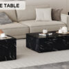 Harmonious Black Marble Texture MDF Coffee Table Set - A Choice for Modern Home Harmony.Black Marble Texture Sticker,Density Board Sticker,MDF.