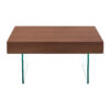 Walnut Colored Square MDF Coffee Table - 31.5"x31.5" with Tempered Glass Legs.Density Board Sticker,Reinforced Glass Legs.Walnut Colored Texture Sticker.