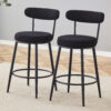 Fashionable and Comfortable - Two Sets of Ergonomic High Legged Bar Chairs, With Black Breathable Fabric Cushions And a Total Height of 35.5 Inches.Pack two in one box.