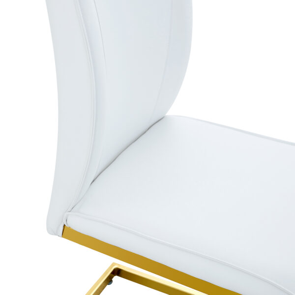 f114437d7a654eb8b40f464c662e2ea7_756ef2864a430577b87b67395bf5ba3e Luxury Simple Arch Chair - Set of 8 White PU Material High Resilience Dining Chair with Arched Metal Gold Leg.Packed In Two Boxes.