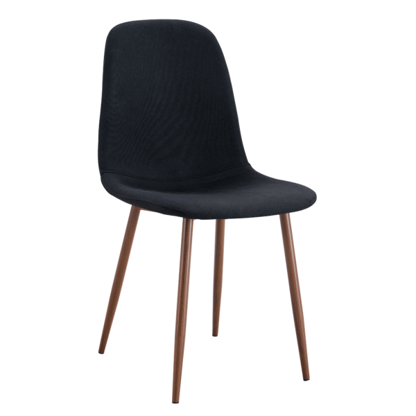 f134a6e966f6468d9d45d07728b8546c_6f40512550c8e15fbefe4aca0c8f1661 Luxury Simple Chair - Set of 4 BLACK Linen-Cotton Material High Resilience Dining Chair with Metal Walnut Color Leg.Integral metal leg architecture,Suitable for various interior decoration styles.
