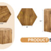 Modern Minimalist Set of Two Hexagonal Wood-Grain MDF Coffee Tables.Modern MDF coffee table, with complex texture patterns, style and texture coffee table to redefine your interior decoration.