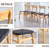 The stylish and durable solid wood dining chair, small curved back, PU cushion, and beautiful shape match perfectly with any room and everyday use