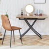 Modern minimalist multifunctional lifting table, with a 0.8-inch wood grain process sticker desktop and black metal legs, can be used as a dressing table, coffee table, dining table, and office table