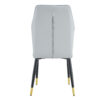 4 light gray modern dining chairs with stylish PU patterned backrest and black metal legs for a comfortable home experience in the kitchen, bedroom and office.