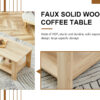 Modern minimalist log colored double layered rectangular coffee table, tea table.MDF material is more durable,Suitable for living room, bedroom, and study room.35.4"*19.6"*16.5" CT-16