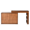 Vanity Desk with Mirror and Lights, Makeup Vanity Table with Flip-Top Tabletop and Storage 7 Drawers, 9 Compartments, 3 Shelves, 3 Color Modes Adjustable Makeup Table for Bedroom, Walnut