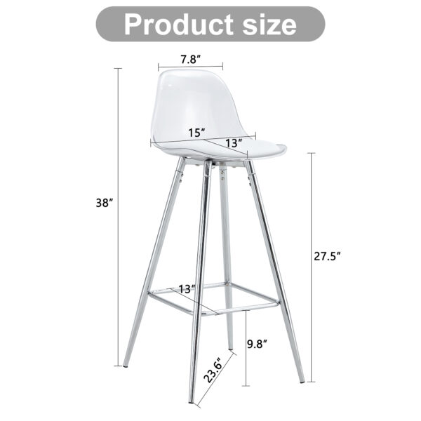 Modern and comfortable upholstered bar chairs, metal legs, small size bar chairs, suitable for part of the crowd, stylish design for dining room, kitchen, terrace and living room chairs.