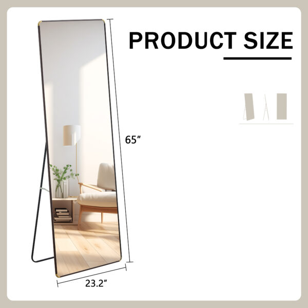 The 4th generation floor standing full-length mirror. wall mirror, bathroom makeup mirror, bedroom foyer, clothing store, wall mounted.    65 "* 23.2"