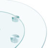 Double layer rotatable round glass.The rotatable design makes it more convenient to retrieve and place items.The upper glass has a diameter of 24 inches, while the lower glass15 inches.