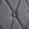4 piece set of gray armless dining chairs brings a touch of elegance and mystery to the dining area with its deep gray tone,The grid and buckle design of the back add a vintage yet fashionable touch