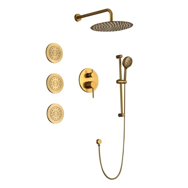 f31292fceecf42ebb5bec57d0b2b26b2_20231122_98e6bb92a4de45d375cd0549ee7b927b Shower System with Shower Head, Hand Shower, Slide Bar, Bodysprays, Shower Arm, Hose, Valve Trim, and Lever Handles