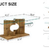 A rectangular modern and fashionable coffee table with tempered glass tabletop and wooden color MDF legs. Suitable for living room.47.2"*25.5"*18"
