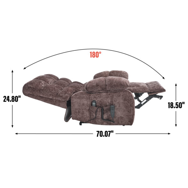 Lift Recliner Chair Heat Massage Dual Motor Infinite Position Up to 350 LBS Large Electric Power Lift Recliners with Power-Remote, Medium-firm and Heavy duty, Brown