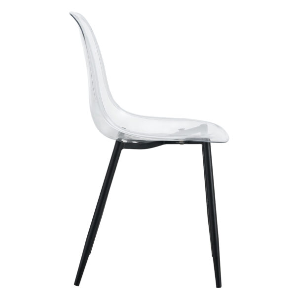f37d87d22423472483ce9cfb813ac0e4_20231016_ad5c80c16f62acd9c78fc63298ab64cb Modern minimalist transparent dining chair, plastic chair, armless crystal chair, Nordic creative makeup stool, negotiation chair, set of 4 pieces, black metal legs,TW-1200