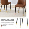 Brown Suede-like Velvet Dining Chair Set (Two-Pack)Black Metal legs,dinning chairs,brown.