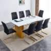 Large modern rectangular table with 0.4 inch patterned tabletop and large MDF table legs, suitable for kitchen, dining room, and living room 71 "* 35.4" * 30 "  1546