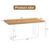 A modern minimalist wooden table with acrylic legs and rectangular tables. Computer desk. Dining table. Suitable for restaurants, living rooms, and kitchens. F-1298