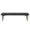 59*17 Inch Multifunctional Black Shoe Bench - Faux PU Cushion, Sturdy Metal Legs With Gold Accents.Suitable For Bedroom,Fitting room, Storage room, Dining room, and Living room,etc.