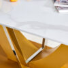 Coffee table.Modern minimalist Tempered glass with sticker desktop ,golden MDF legs and stainless steel decorative columns. Lightweight and easy to move. CT-907