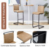42.5 Inch Tall Brown Tech Fabric Bar Stool - A Perfect Combination of Modern Design, Comfort, and Stability.A Set of 2.Suitable Not Only For Home Use But Also For Bars, Restaurants,And Other Settings.