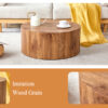 The cylindrical table with its patterned design can be easily integrated into a variety of interior styles, from coffee tables to small dining tables, workbenches or makeshift writing desks.