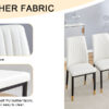 4 Dining Chair Set, White Dining Chair Set, PU Material High Back Seat and Sturdy Black Leg Chair for Dining Room, Kitchen and Living Room c-010