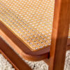 Modern simple rectangle double-layer Walnut color solid wood Glass desktop tea table rattan woven Chinese side table small rectangle table suitable for living room, dining room and bedroom
