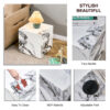 Modern white MDF+sticker material cube stylish texture design coffee table -15.75 inches