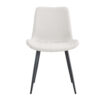 White artificial leather backrest cushion dining chair, black metal legs, curved widened cushion design for more comfort, suitable for restaurants, kitchens, bedrooms, offices.(6 chairs) 0502