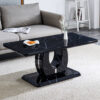 Modern minimalist black MDF pattern sticker pattern MDF rectangular coffee table. Add a peaceful and comfortable atmosphere to your home. MDF coffee table, black MDF pattern sticker, side table.