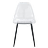 Modern minimalist transparent dining chair, plastic chair, armless crystal chair, Nordic creative makeup stool, negotiation chair, set of 4 pieces, black metal legs,TW-1200