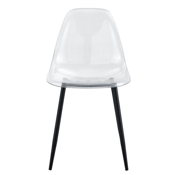 f5784aed48434750a8b179156c957769_20231016_419033674172d7e6864fe0b25cede981 Modern minimalist transparent dining chair, plastic chair, armless crystal chair, Nordic creative makeup stool, negotiation chair, set of 4 pieces, black metal legs,TW-1200