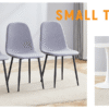 Luxury Simple Chair - Set of 4 Light Gray Linen-Cotton Material High Resilience Dining Chair with Metal Black Leg.Integral metal leg architecture,Suitable for various interior decoration styles.
