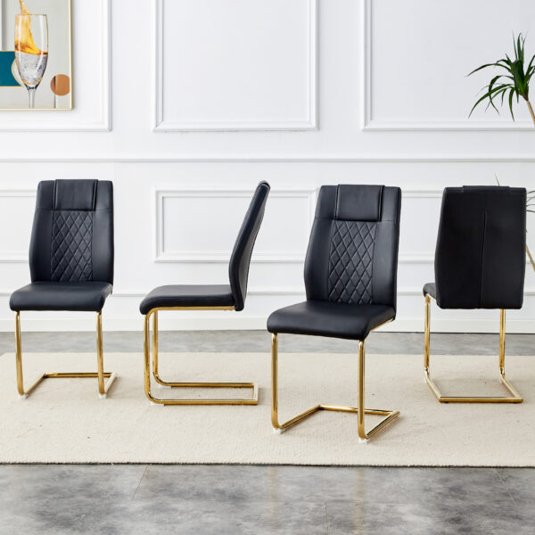 f5a547a313274bcda45f1215726f6bae_20230904_7892c8382ecf6cb39d9d99dcab6bc721 Modern dining chairs with faux leather padded seats, dining room chairs, gold metal leg upholstered chairs, suitable for kitchens, living rooms, bedrooms, and offices, set of 6 (black+PU leather)C-001