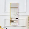 The 4rd generation aluminum alloy metal frame wall mounted full body mirror, bathroom makeup mirror, bedroom entrance, decorative mirror, quality upgrade, 48 "* 13.8"