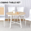 Table and chair set, MDF desktop, white metal table legs, stable and beautiful, suitable for most styles of home. Modern simple dining table, comfortable seating.