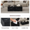 39.3*23.6*11.8 Inch Black Marble Texture MDF Coffee Table - Luxurious Design, Perfect Living Room Accent.Fashion texture design coffee table, suitable for various situations and scenes.