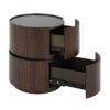 MDF ITALIAN HIGH-GRADE DOUBLE-LAYER STORAGE ROUND SIDE TABLE, BROWN AND BLACK COLOR