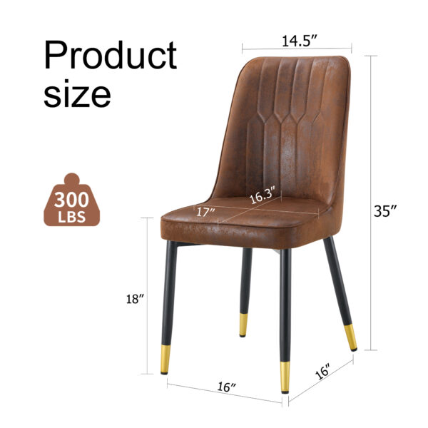 f6660e3160a549ecac4a95f9b74b5af5_dfc653b9188f3687541b32642531d66e Brown Suede-like Velvet Dining Chair Set (Six Pieces)Black Metal legs,dinning chairs,brown.Bring a comfortable home experience to the kitchen, bedroom, and office.