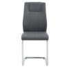 Modern Dining Chairs with Faux Leather Padded Seat Dining Living Room Chairs Upholstered Chair with Metal Legs Design for Kitchen, Living, Bedroom, Dining Room Side Chairs Set of 4 (Grey+PU)C-001