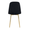 Luxury Simple Chair - Set of 4 BLACK Linen-Cotton Material High Resilience Dining Chair with Metal Golden Leg.Integral metal leg architecture,Suitable for various interior decoration styles.