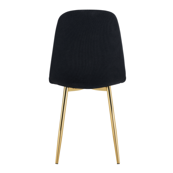f6fce4f526d24f4487b77e77970a209c_c4588c34fe92aca7ca5390f1c620cd63 Luxury Simple Chair - Set of 4 BLACK Linen-Cotton Material High Resilience Dining Chair with Metal Golden Leg.Integral metal leg architecture,Suitable for various interior decoration styles.