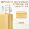 20"/24"/28" 3 pcs/set in ABS Spinner Wheel Luggage, Carry on Suitcase, with Cup Holder & USB Port & Phone Holder (Yellow)