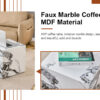 Modern white MDF+sticker material cube stylish texture design coffee table -15.75 inches