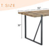 A minimalist retro rectangular dining table with a specially textured top and black metal legs.Contemporary Minimalist MDF Wood Color Textured Tabletop.Able To Give People A Visual Beauty With Rules.