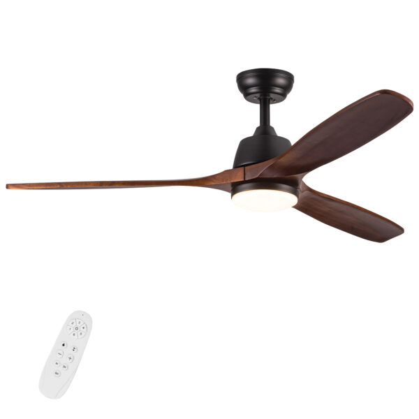 52" YUHAO Farmhouse Rustic  LED Ceiling Fan with Remote Control