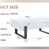 47.2"x23.6" Black and White Minimalist MDF Marble-Patterned Coffee Table.White marble pattern sticker,Black metal leg spray coating,MDF Coffee table.Showcasing a modern and simple style.